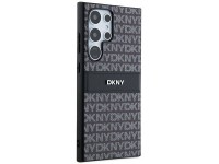 Capa DKNY em couro com estampa Mono Stripe e logo metálico para Samsung Galaxy S24 Ultra - preta Capa DKNY em couro com estampa Mono Stripe e logo metálico para Samsung Galaxy S24 Ultra - preta