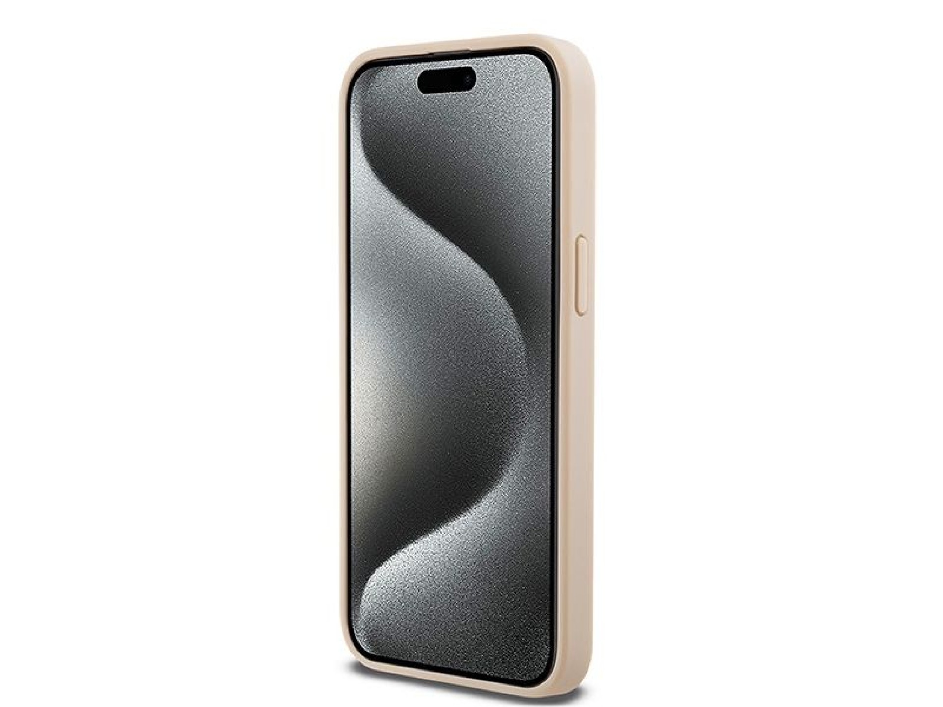 DKNY Leather Mono Stripe & Metal Logo case for iPhone 15 Pro Max - pink