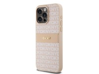 DKNY Leather Mono Stripe & Metal Logo case for iPhone 15 Pro Max - pink DKNY Leather Mono Stripe & Metal Logo case for iPhone 15 Pro Max - pink