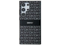 Capa DKNY em couro com estampa Mono Stripe e logo metálico para Samsung Galaxy S24 Ultra - preta Capa DKNY em couro com estampa Mono Stripe e logo metálico para Samsung Galaxy S24 Ultra - preta