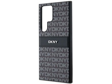 Funda DKNY de piel con franja monocrom�tica y logotipo met�lico para Samsung Galaxy S24 Ultra - negr