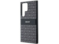 Capa DKNY em couro com estampa Mono Stripe e logo metálico para Samsung Galaxy S24 Ultra - preta Capa DKNY em couro com estampa Mono Stripe e logo metálico para Samsung Galaxy S24 Ultra - preta