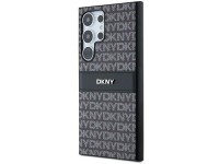 Capa DKNY em couro com estampa Mono Stripe e logo metálico para Samsung Galaxy S24 Ultra - preta Capa DKNY em couro com estampa Mono Stripe e logo metálico para Samsung Galaxy S24 Ultra - preta