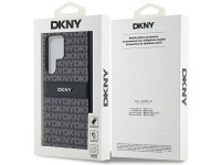 Capa DKNY em couro com estampa Mono Stripe e logo metálico para Samsung Galaxy S24 Ultra - preta Capa DKNY em couro com estampa Mono Stripe e logo metálico para Samsung Galaxy S24 Ultra - preta