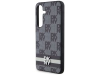 DKNY Leather Checkered Mono Pattern & Printed Stripes case for Samsung Galaxy S24+ - black