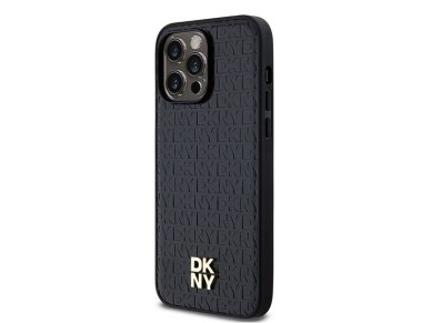 Funda MagSafe DKNY con estampado de cuero y logo metálico para iPhone 13 Pro / 13 - Negra Funda MagSafe DKNY con estampado de cuero y logo metálico para iPhone 13 Pro / 13 - Negra