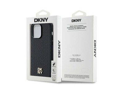 Funda MagSafe DKNY con estampado de cuero y logo metálico para iPhone 13 Pro / 13 - Negra Funda MagSafe DKNY con estampado de cuero y logo metálico para iPhone 13 Pro / 13 - Negra