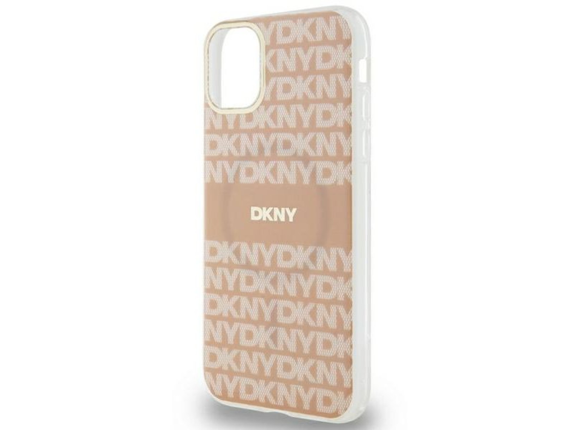 Capa DKNY IML Mono & Stripe MagSafe para iPhone 11 / Xr - rosa