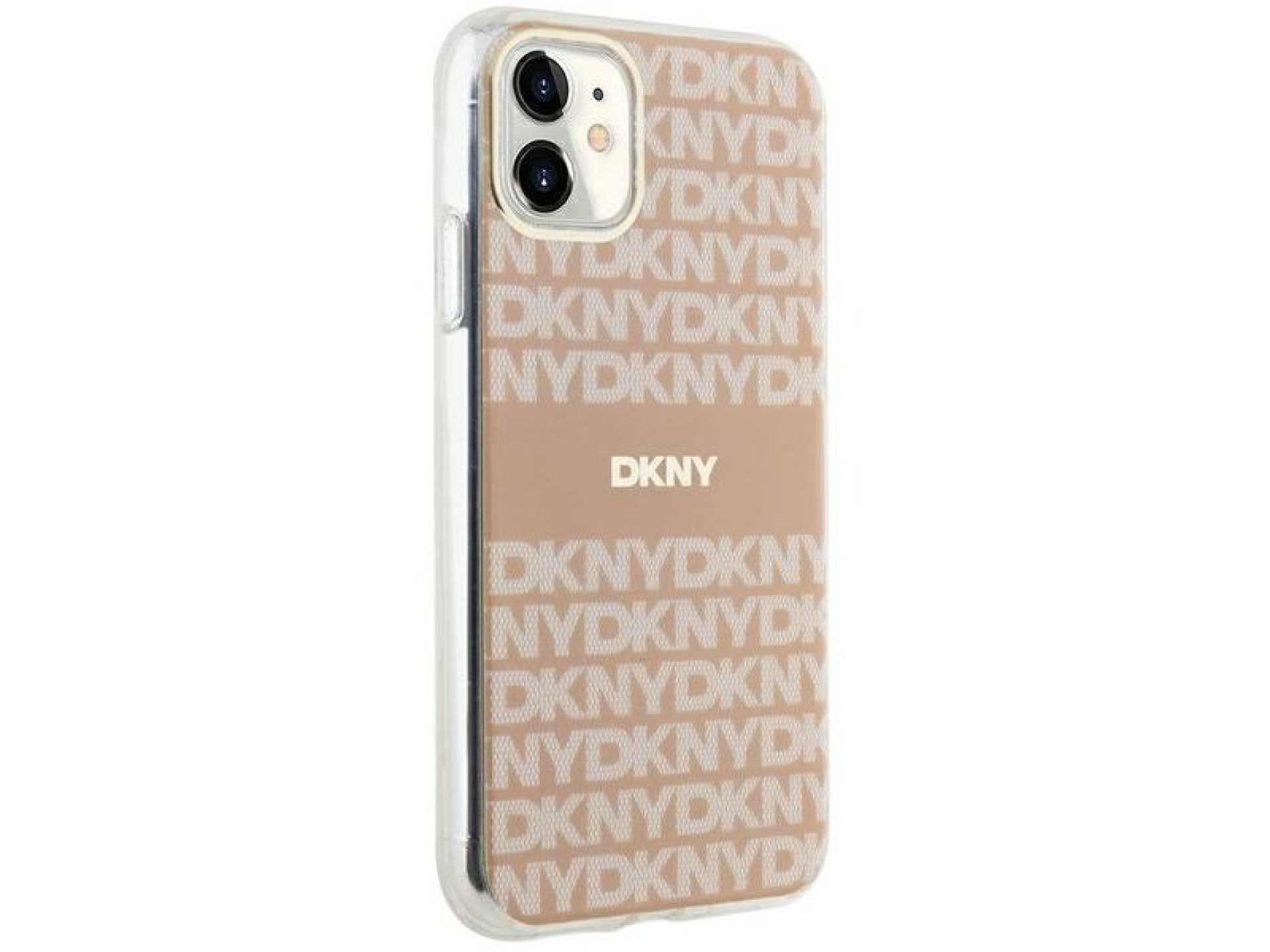 Capa DKNY IML Mono & Stripe MagSafe para iPhone 11 / Xr - rosa