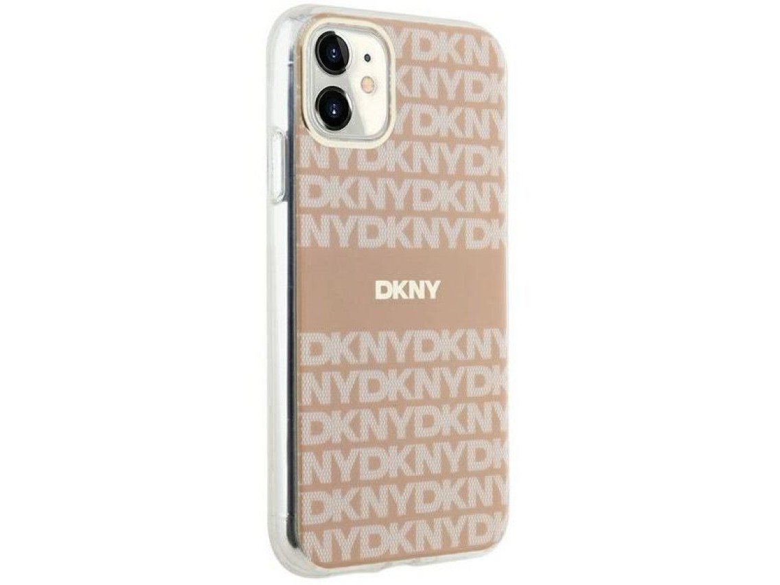 Capa DKNY IML Mono & Stripe MagSafe para iPhone 11 / Xr - rosa