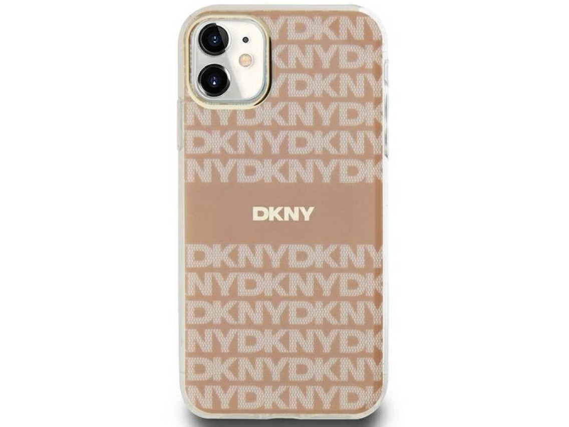 Capa DKNY IML Mono & Stripe MagSafe para iPhone 11 / Xr - rosa