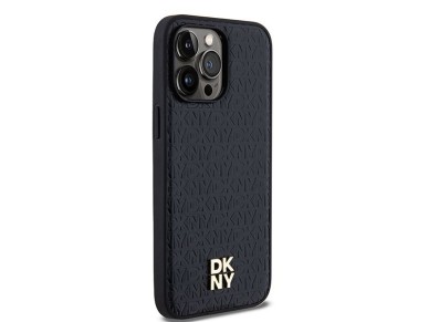 Funda MagSafe DKNY con estampado de cuero y logo metálico para iPhone 13 Pro / 13 - Negra Funda MagSafe DKNY con estampado de cuero y logo metálico para iPhone 13 Pro / 13 - Negra