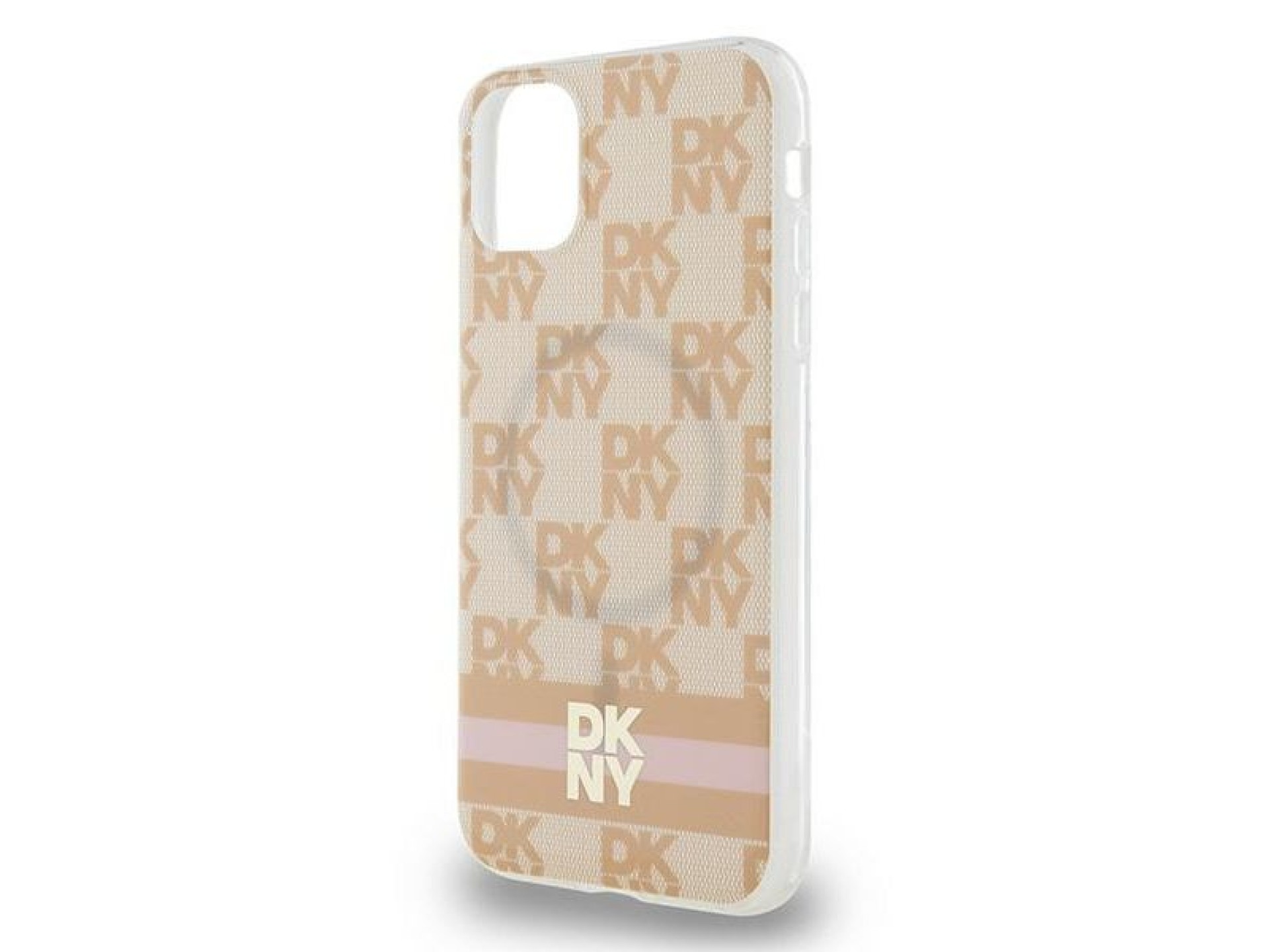 DKNY IML Checkered Mono Pattern & Printed Stripes MagSafe case for iPhone 11 / Xr - pink