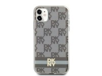 Capa MagSafe DKNY IML com estampa xadrez monocromática e listras para iPhone 11/Xr - bege Capa MagSafe DKNY IML com estampa xadrez monocromática e listras para iPhone 11/Xr - bege