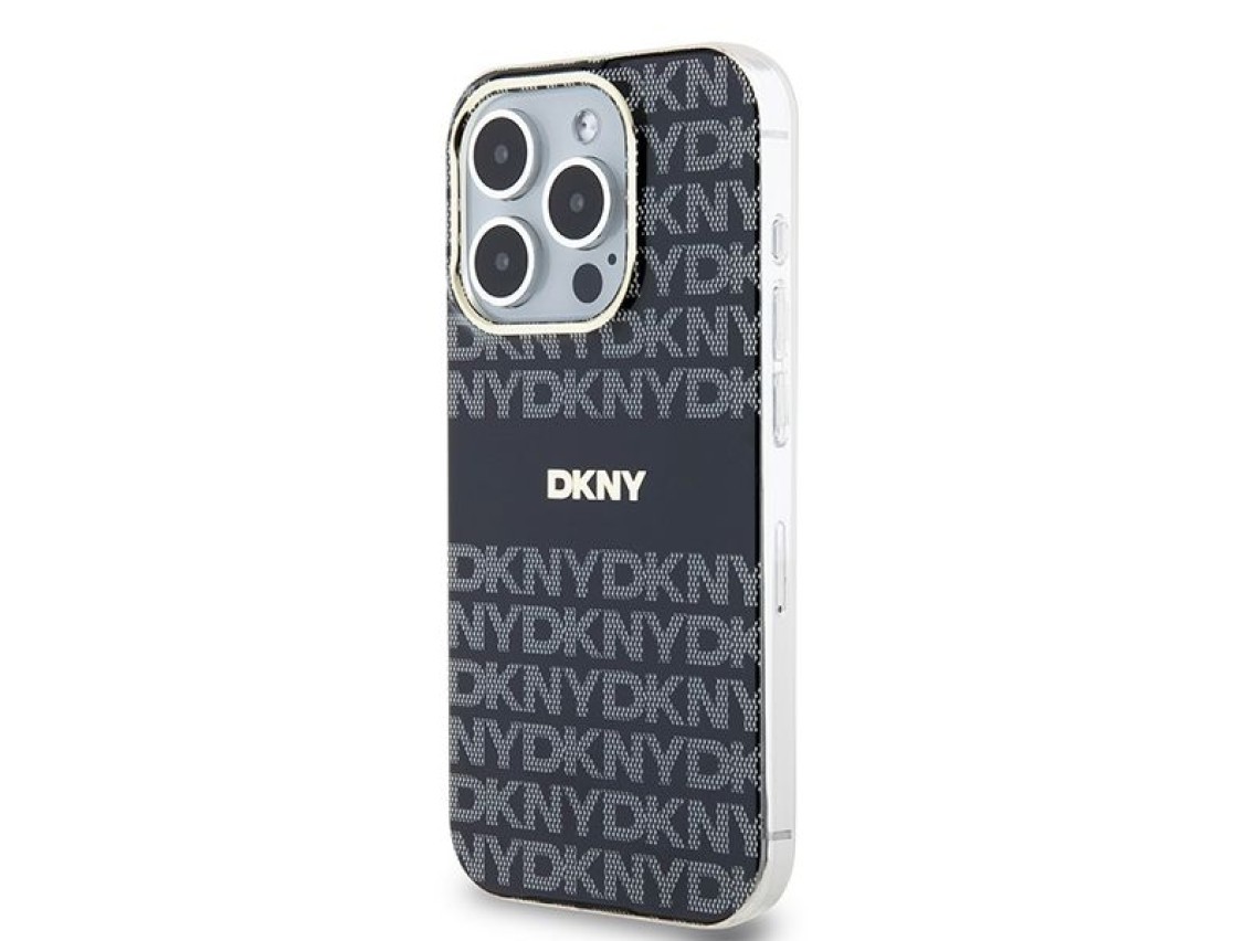 Funda DKNY IML Mono & Stripe MagSafe para iPhone 13 Pro / 13 - Negra