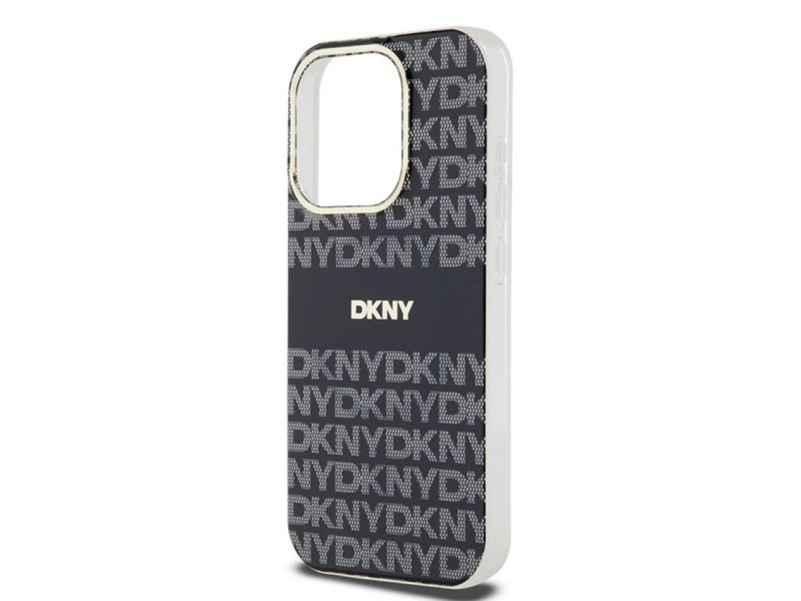 Funda DKNY IML Mono & Stripe MagSafe para iPhone 13 Pro / 13 - Negra