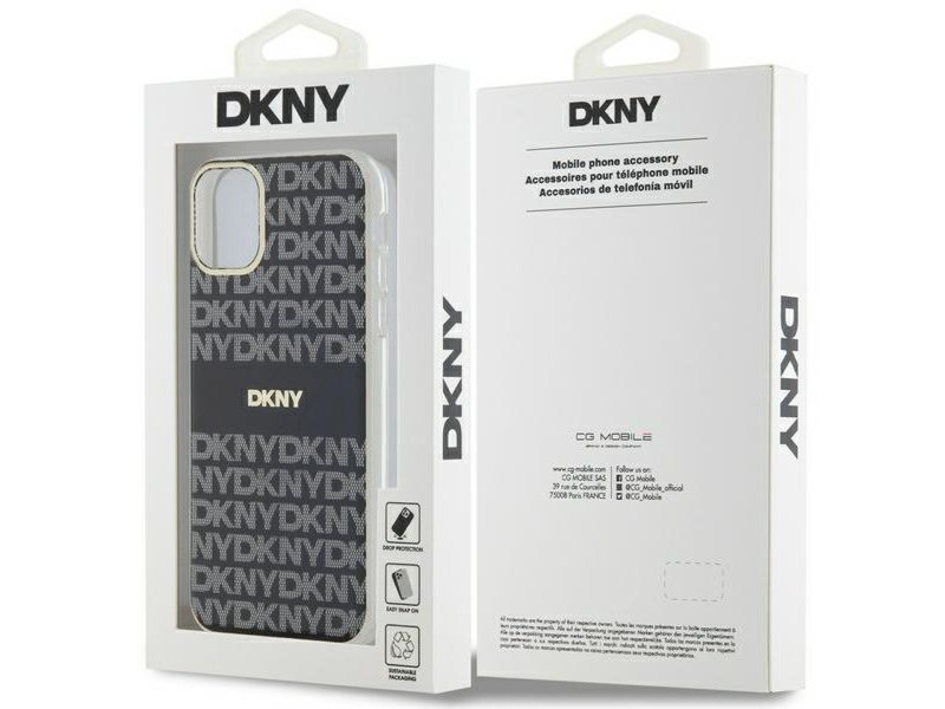 DKNY IML Mono & Stripe MagSafe case for iPhone 11 / Xr - black