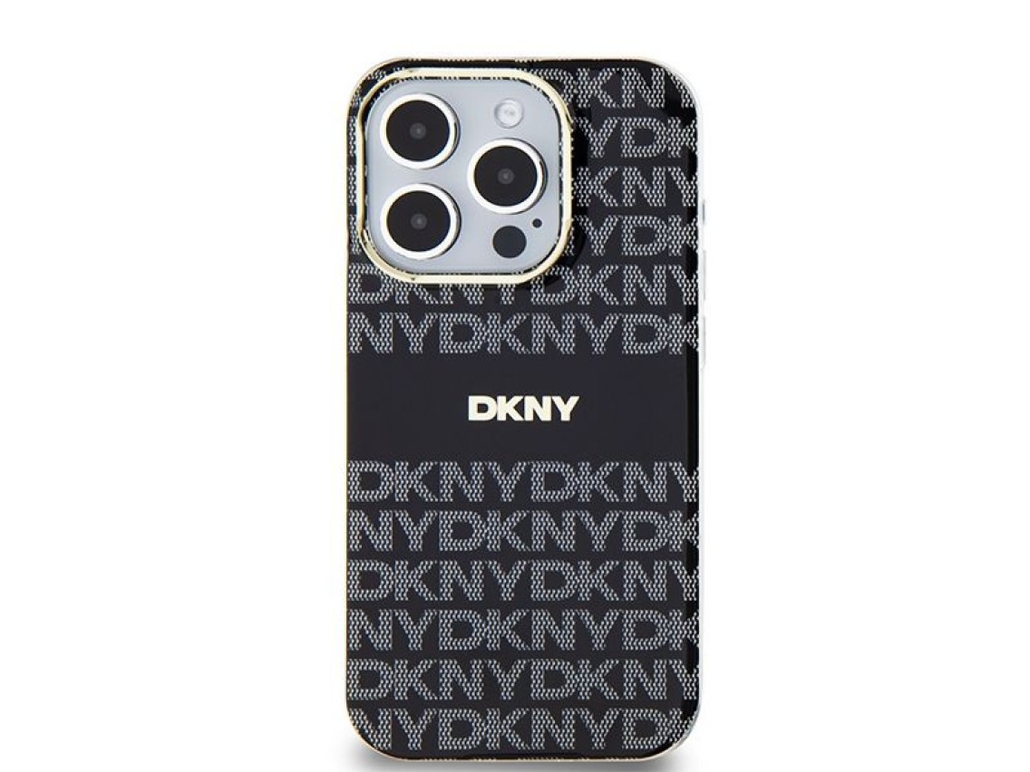 Funda DKNY IML Mono & Stripe MagSafe para iPhone 13 Pro / 13 - Negra