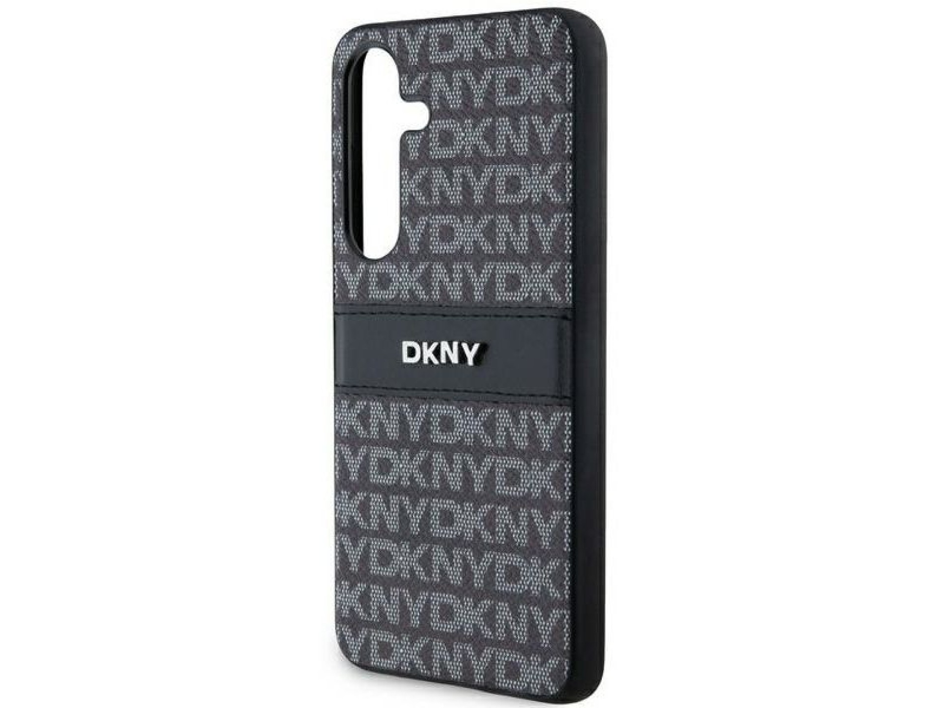 DKNY Leather Mono Stripe & Metal Logo case for Samsung Galaxy S24+ - black