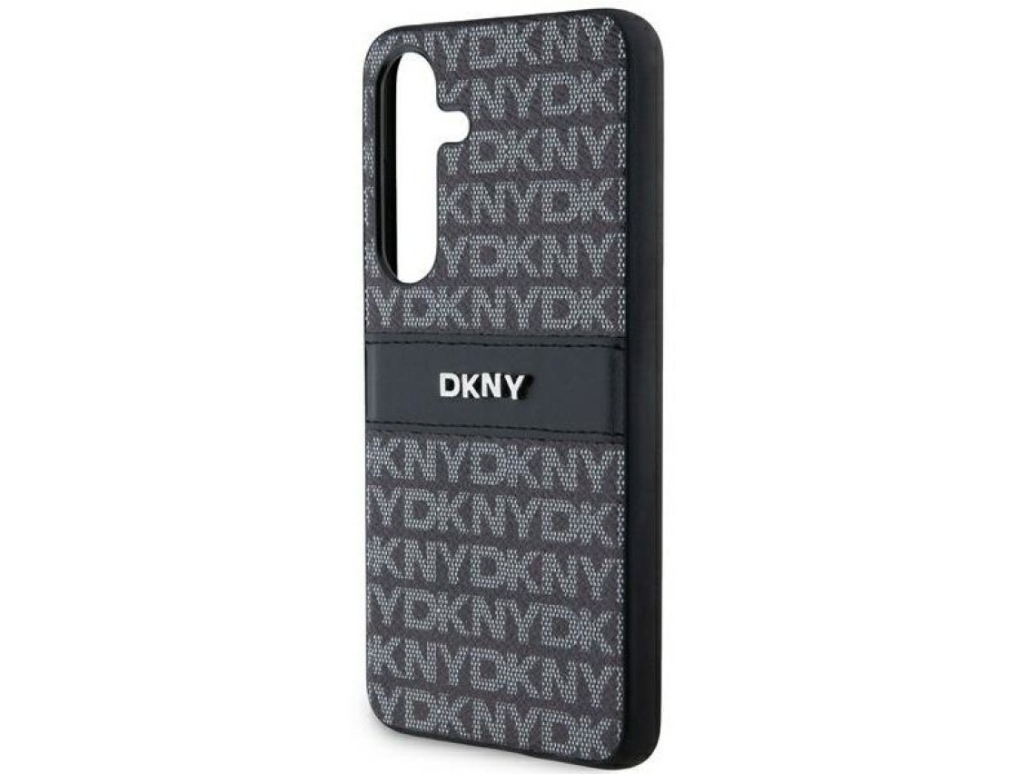 DKNY Leather Mono Stripe & Metal Logo case for Samsung Galaxy S24+ - black