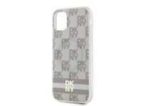 Capa MagSafe DKNY IML com estampa xadrez monocromática e listras para iPhone 11/Xr - bege Capa MagSafe DKNY IML com estampa xadrez monocromática e listras para iPhone 11/Xr - bege