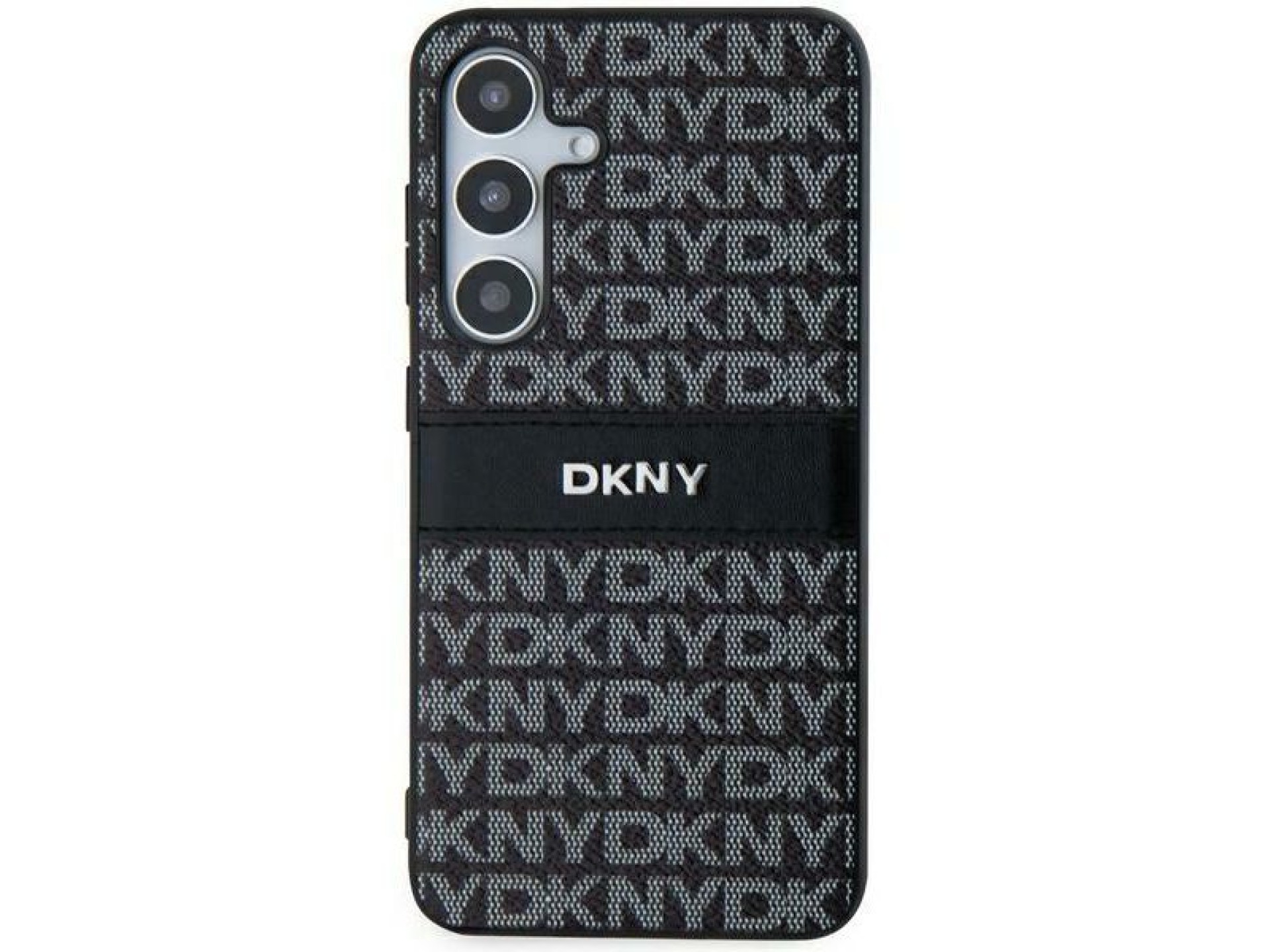 DKNY Leather Mono Stripe & Metal Logo case for Samsung Galaxy S24 - black
