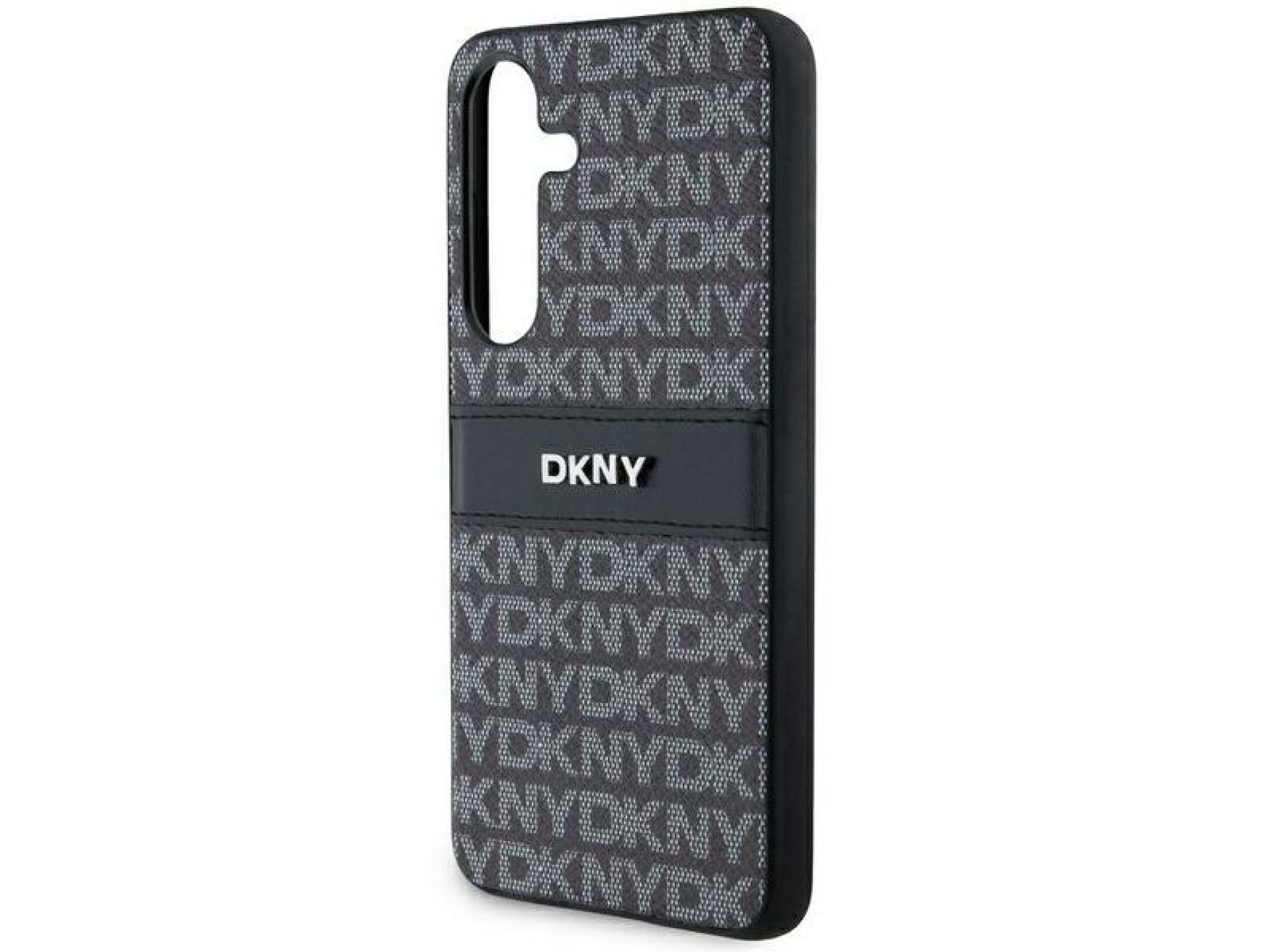 DKNY Leather Mono Stripe & Metal Logo case for Samsung Galaxy S24 - black