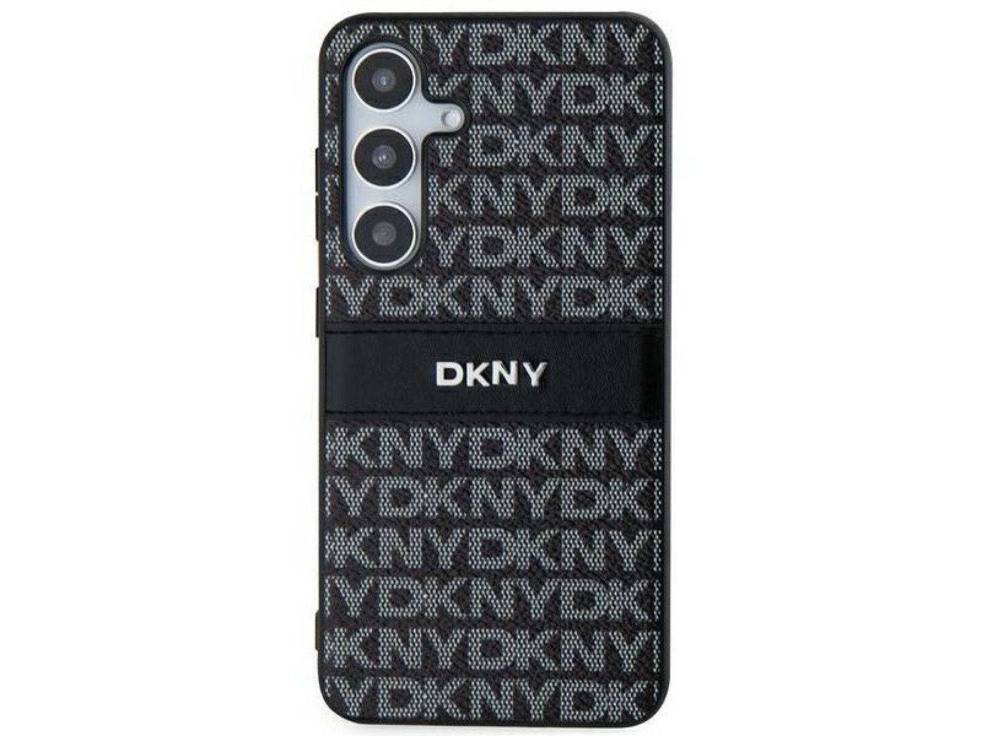 DKNY Leather Mono Stripe & Metal Logo case for Samsung Galaxy S24+ - black