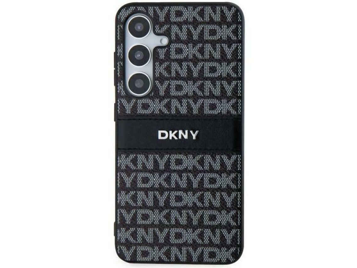 DKNY Leather Mono Stripe & Metal Logo case for Samsung Galaxy S24 - black