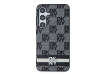 Capa DKNY em couro com estampa xadrez monocromática e listras para Samsung Galaxy S24 - Preta Capa DKNY em couro com estampa xadrez monocromática e listras para Samsung Galaxy S24 - Preta