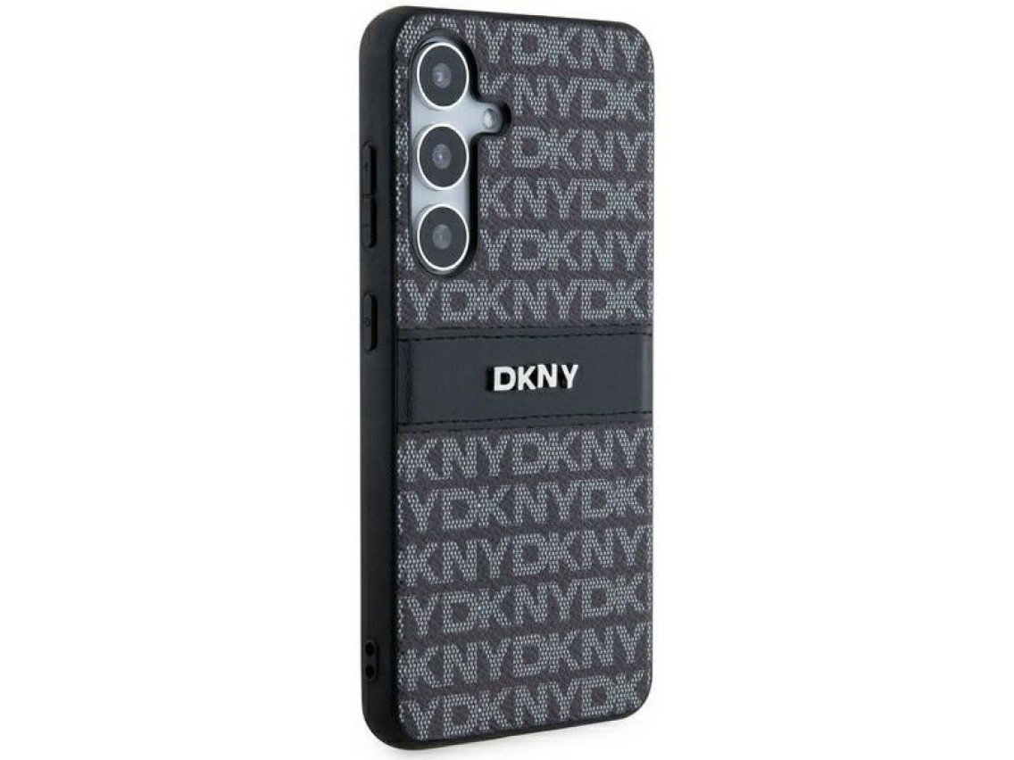 DKNY Leather Mono Stripe & Metal Logo case for Samsung Galaxy S24 - black