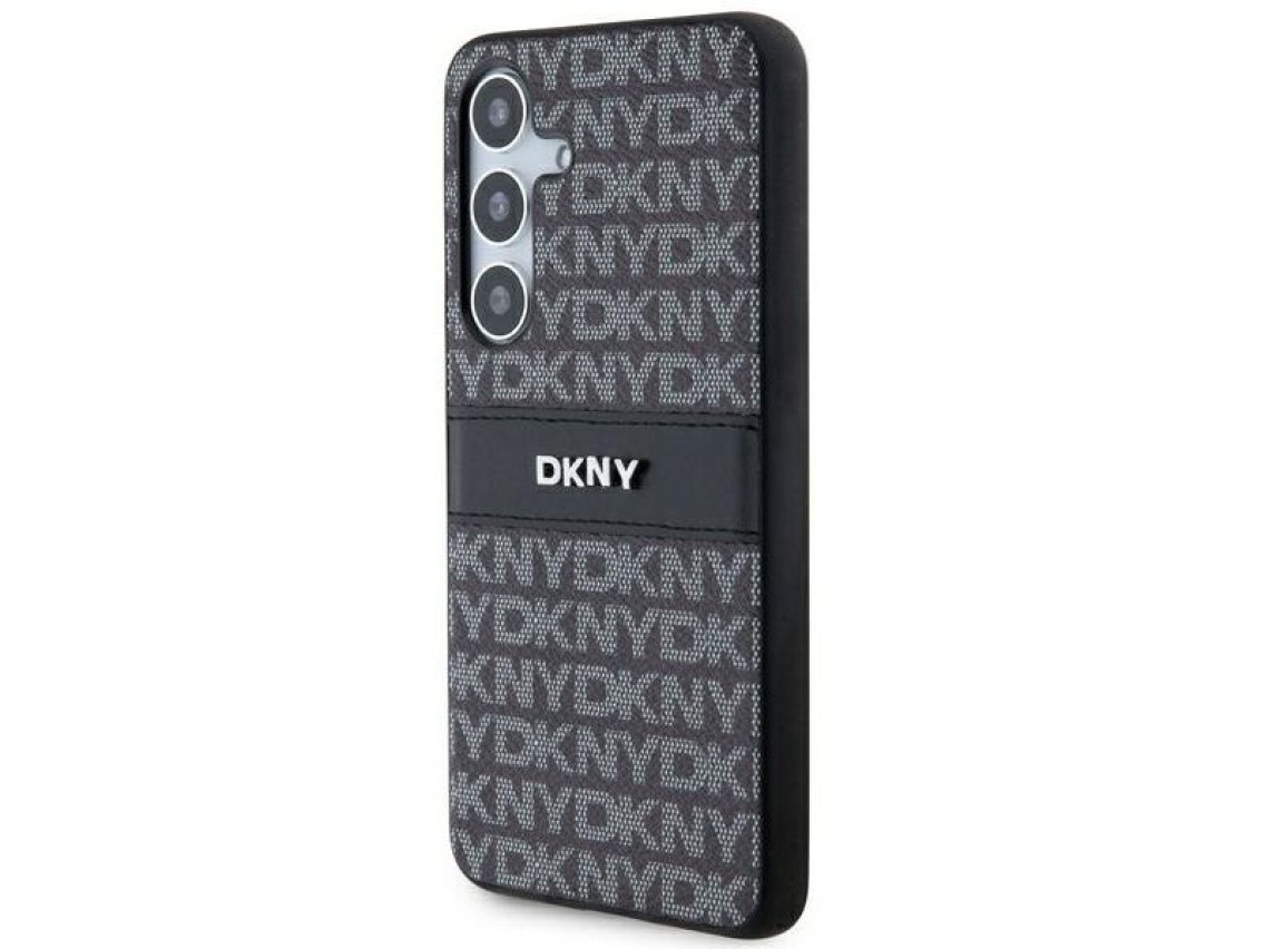 DKNY Leather Mono Stripe & Metal Logo case for Samsung Galaxy S24+ - black