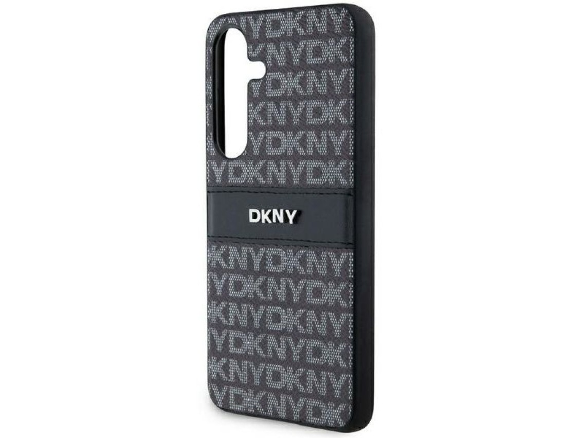 DKNY Leather Mono Stripe & Metal Logo case for Samsung Galaxy S24 - black