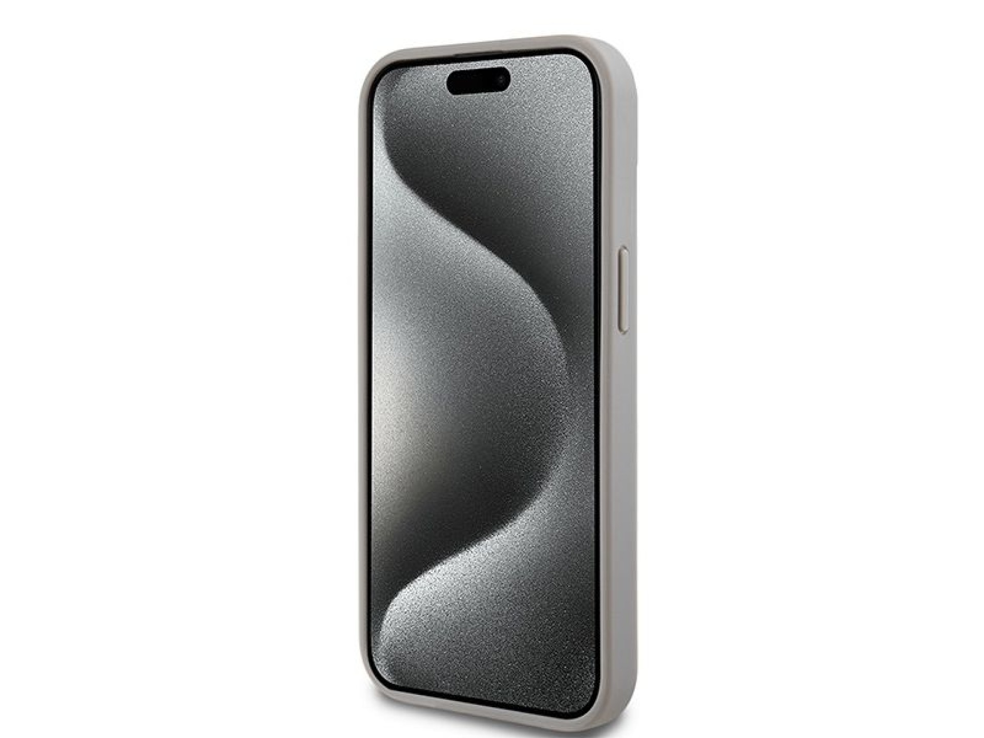 DKNY Leather Mono Stripe & Metal Logo case for iPhone 15 / 14 / 13 - beige