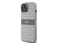 DKNY Leather Mono Stripe & Metal Logo case for iPhone 15 / 14 / 13 - beige DKNY Leather Mono Stripe & Metal Logo case for iPhone 15 / 14 / 13 - beige