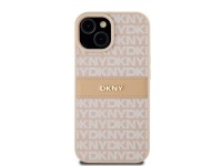 Funda DKNY de piel con franja monocromática y logo metálico para iPhone 15 Plus / 14 Plus - Rosa Funda DKNY de piel con franja monocromática y logo metálico para iPhone 15 Plus / 14 Plus - Rosa