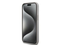 Funda DKNY de piel con franja monocromática y logo metálico para iPhone 15 Plus / 14 Plus - beige Funda DKNY de piel con franja monocromática y logo metálico para iPhone 15 Plus / 14 Plus - beige