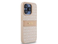 DKNY Leather Mono Stripe & Metal Logo case for iPhone 15 Pro - pink DKNY Leather Mono Stripe & Metal Logo case for iPhone 15 Pro - pink