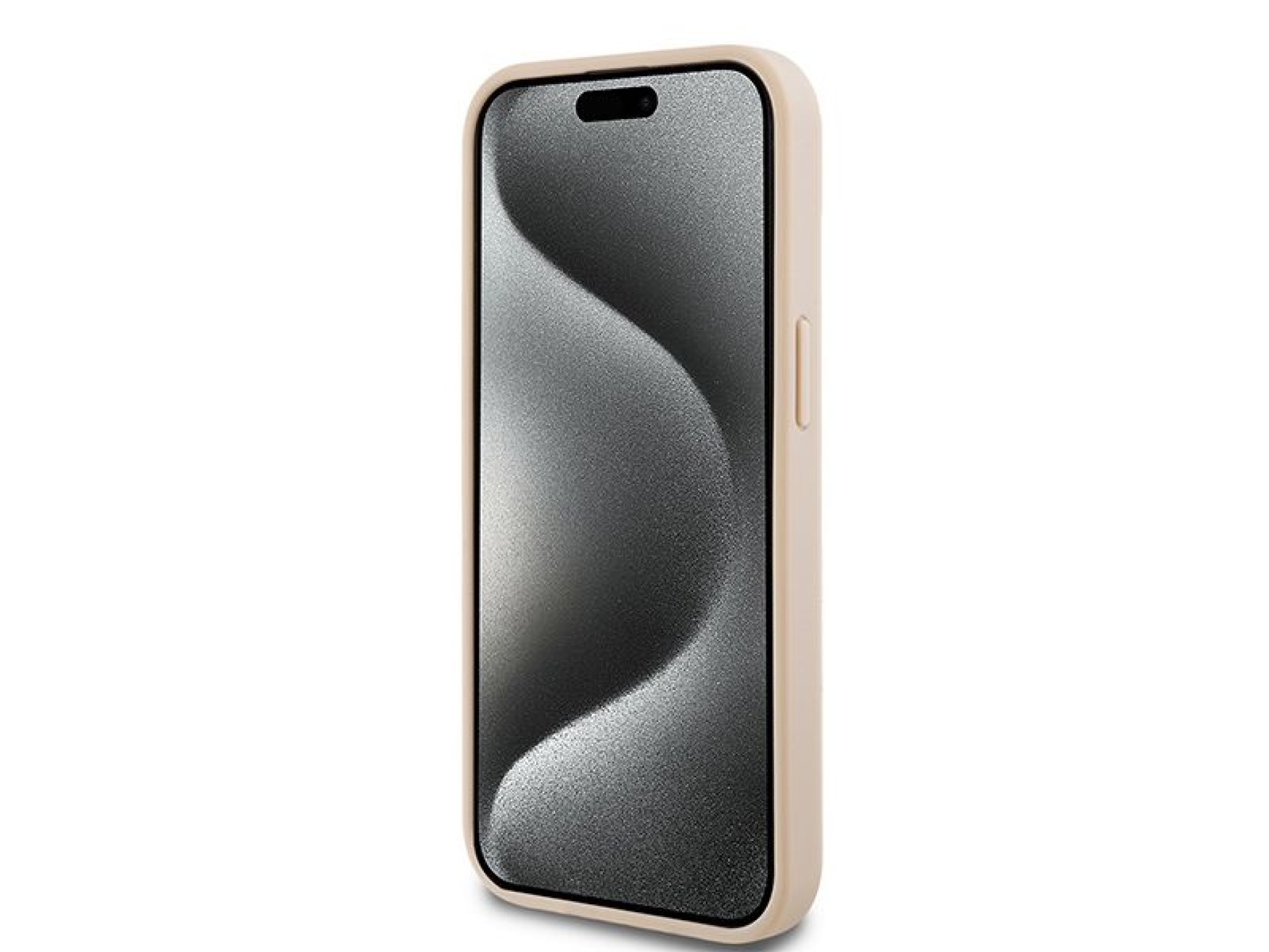 Capa DKNY em couro com estampa Mono Stripe e logo metálico para iPhone 15/14/13 - rosa