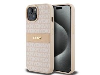 Funda DKNY de piel con franja monocromática y logo metálico para iPhone 15 Plus / 14 Plus - Rosa Funda DKNY de piel con franja monocromática y logo metálico para iPhone 15 Plus / 14 Plus - Rosa