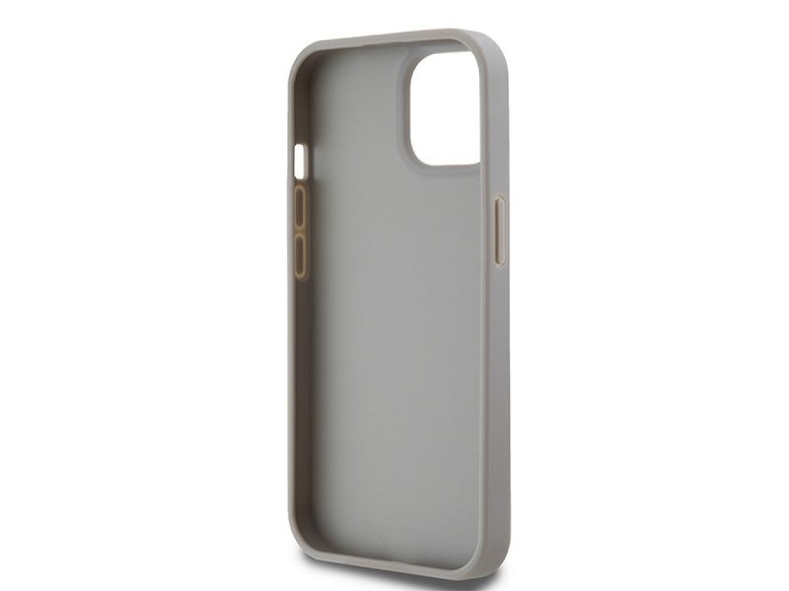 DKNY Leather Mono Stripe & Metal Logo case for iPhone 15 / 14 / 13 - beige