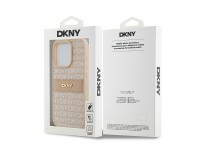 DKNY Leather Mono Stripe & Metal Logo case for iPhone 15 Pro - pink DKNY Leather Mono Stripe & Metal Logo case for iPhone 15 Pro - pink