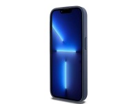 DKNY Leather Mono Stripe & Metal Logo case for iPhone 15 Pro - blue