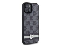 DKNY Leather Checkered Mono Pattern & Printed Stripes Case for iPhone 15 Plus / 14 Plus - Black DKNY Leather Checkered Mono Pattern & Printed Stripes Case for iPhone 15 Plus / 14 Plus - Black