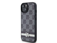 DKNY Leather Checkered Mono Pattern & Printed Stripes Case for iPhone 15 Plus / 14 Plus - Black DKNY Leather Checkered Mono Pattern & Printed Stripes Case for iPhone 15 Plus / 14 Plus - Black