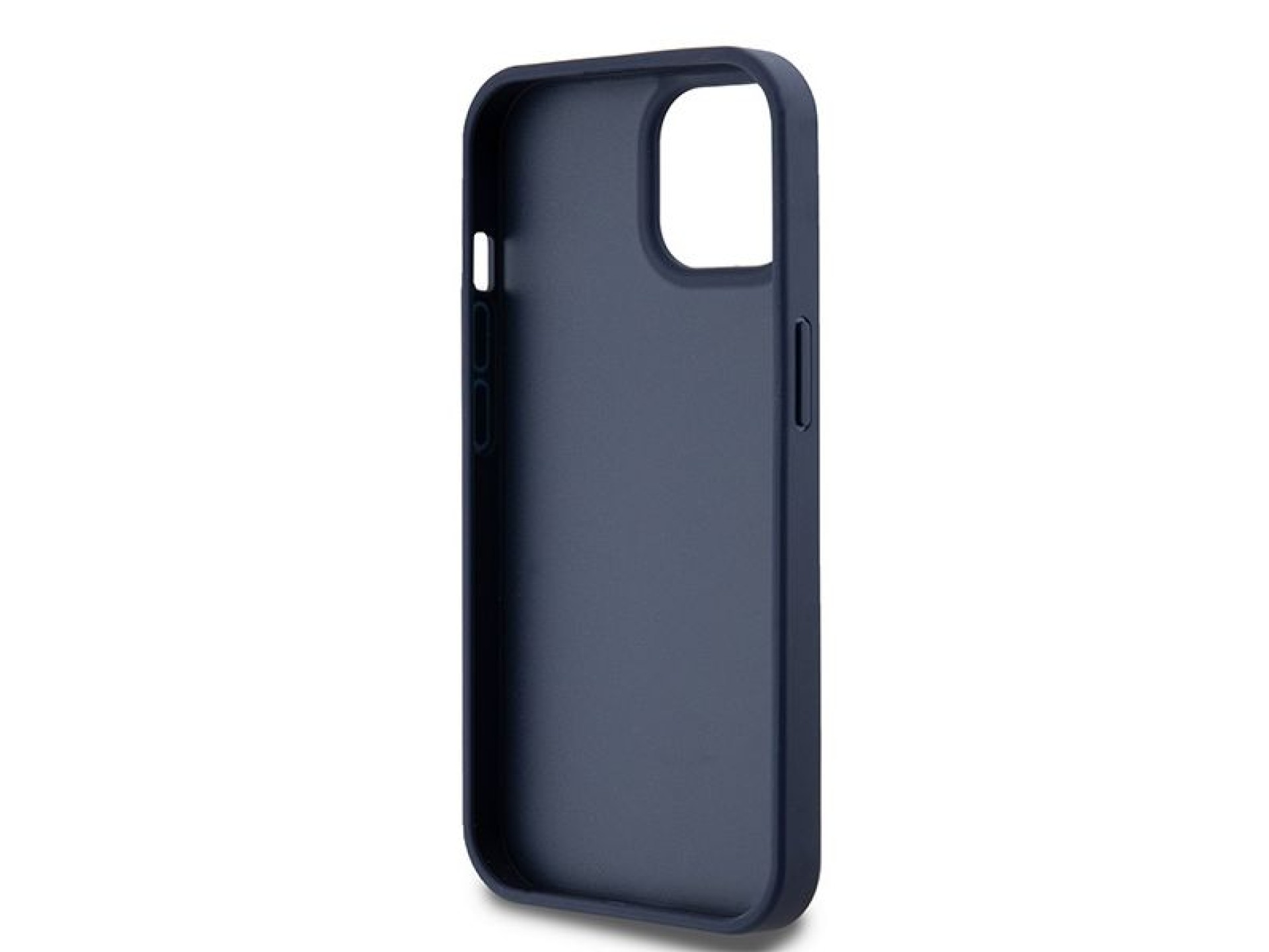 Funda DKNY de piel con franja monocromática y logo metálico para iPhone 15 / 14 / 13 - azul