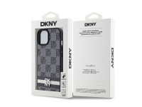 DKNY Leather Checkered Mono Pattern & Printed Stripes Case for iPhone 15 Plus / 14 Plus - Black DKNY Leather Checkered Mono Pattern & Printed Stripes Case for iPhone 15 Plus / 14 Plus - Black