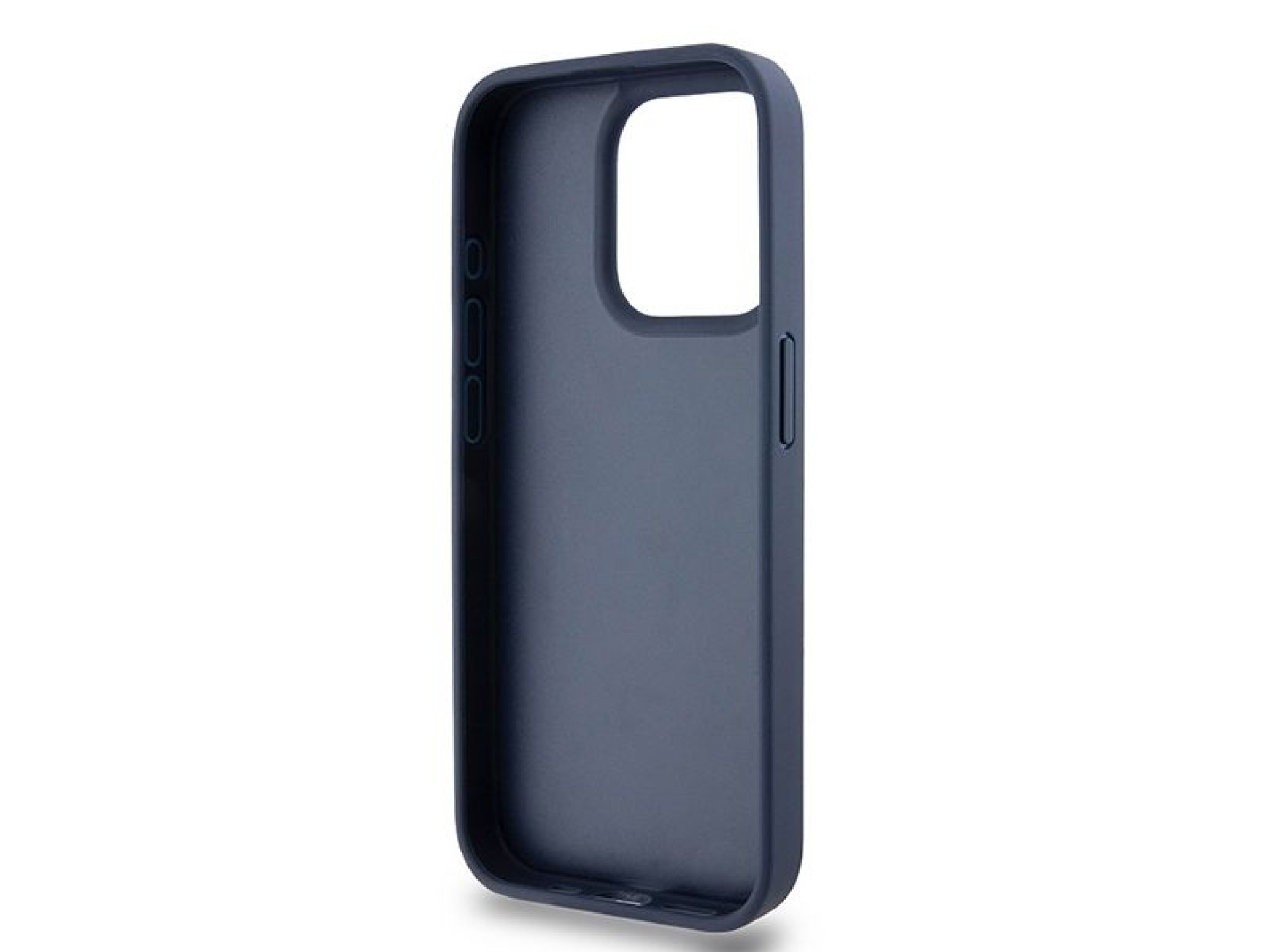 DKNY Leather Mono Stripe & Metal Logo case for iPhone 15 Pro - blue
