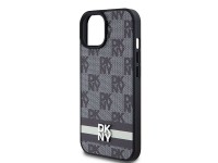 DKNY Leather Checkered Mono Pattern & Printed Stripes Case for iPhone 15 Plus / 14 Plus - Black DKNY Leather Checkered Mono Pattern & Printed Stripes Case for iPhone 15 Plus / 14 Plus - Black
