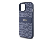 Funda DKNY de piel con franja monocromática y logo metálico para iPhone 15 / 14 / 13 - azul Funda DKNY de piel con franja monocromática y logo metálico para iPhone 15 / 14 / 13 - azul